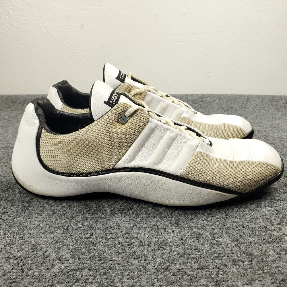 Porsche Design White and Beige Men’s Sneakers with Black Trim